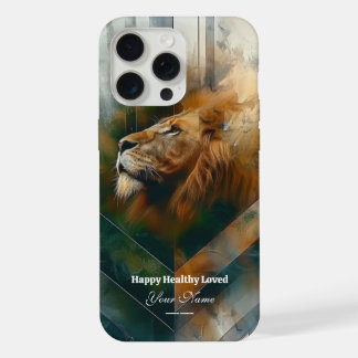 Coque iPhone 15 Pro Max Personnalisé : Étui Majestic Lion pour iPhone 15 P