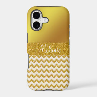 Coque iphone personnalisé Gold Chevron