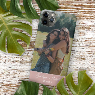Coque iPhone 11Pro Max Personnalisé Meilleurs Amis Photo Sur Dusty Blush