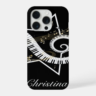 Coque iPhone 15 Pro Personnalisé Musical Star golden notes iPhone 6 ca