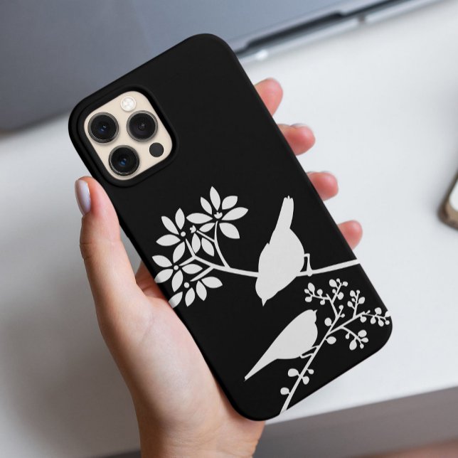 Coque iphone personnalisé Oiseaux noirs et blancs (Créateur téléchargé)
