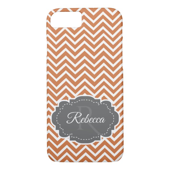 Coque iphone personnalisé Orange Chevron (Dos)