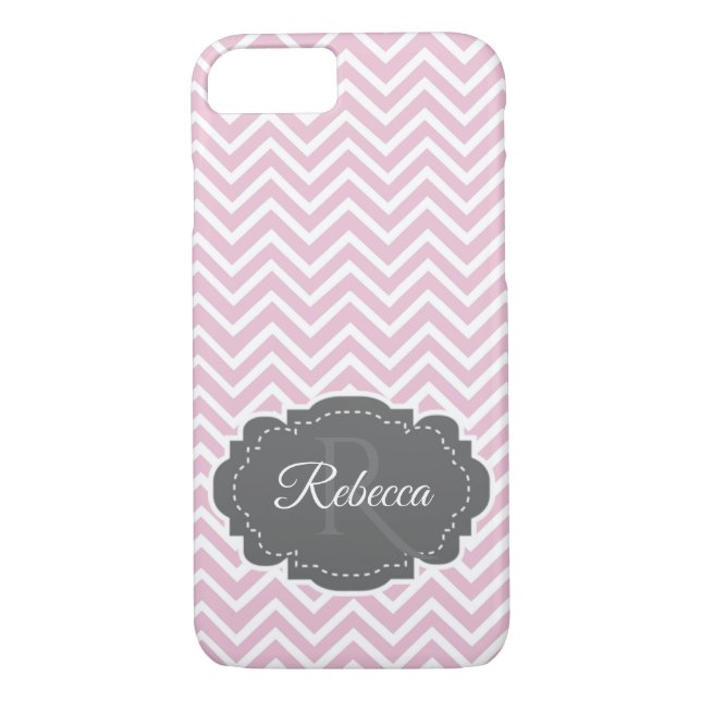 Coque iphone personnalisé Pink Chevron (Dos)