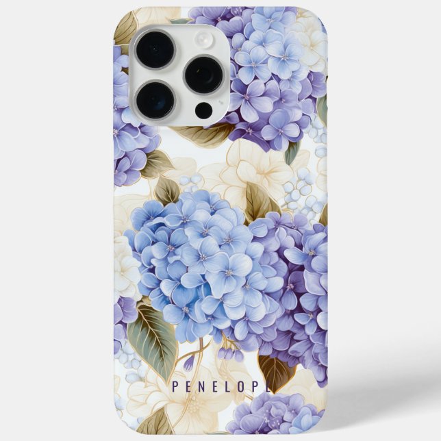 Coque iphone personnalisé Purple Blue hydrangea (Verso)