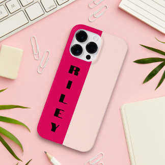 Coque Pour Pour iPhone 14 Pro Max Personnalisé Rose à deux blocs de couleur Raspberr
