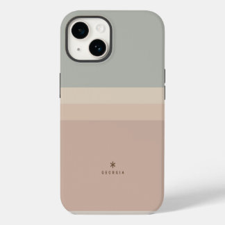 Coque Pour iPhone 14 Personnalisé Rose couleur bloc rose Turquoise gran