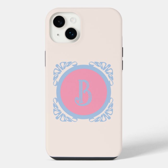 Coque iPhone Personnalisé rose et bleu  (Verso)