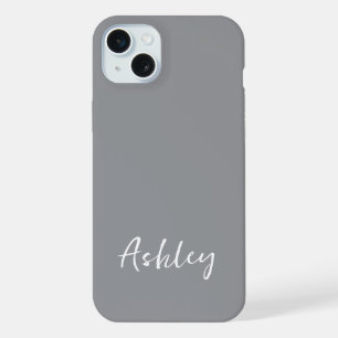 Coque iPhone 15 Plus Personnalisé Simple Élégant Moderne Couleur Noir