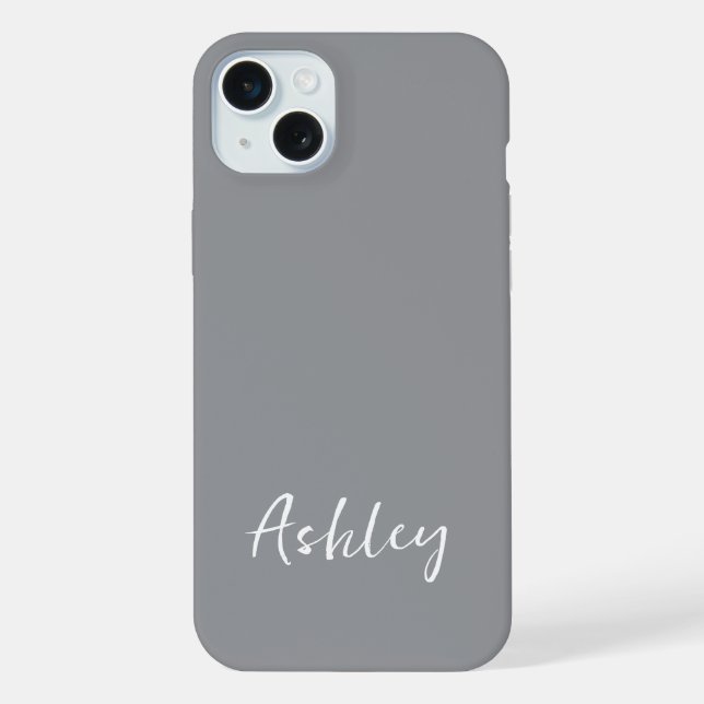 Coque iPhone Personnalisé Simple Élégant Moderne Couleur Noir (Verso)