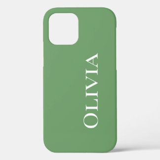 Coque iPhone 12 Pro Personnalisé Vert Moderne Typographie simple