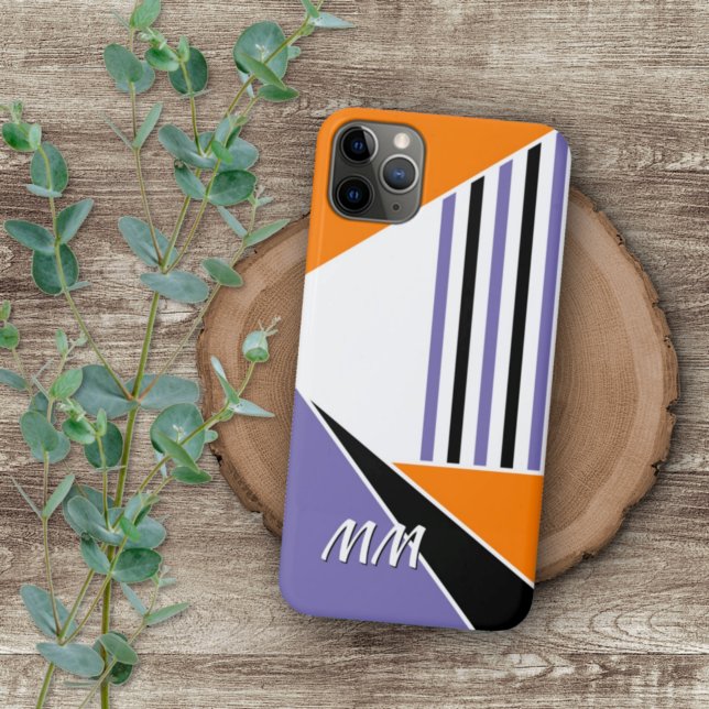 Coque iPhone Personnalisé violet brillant orange noir blanc mod (Créateur téléchargé)