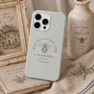 Coque iPhone 15 Pro Personnaliser le vert sauge vintage Campagne franç