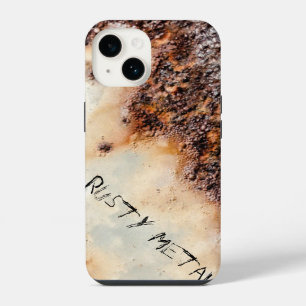 Coque Pour iPhone 14 Personnaliser Texture de métal rouillé brun cool