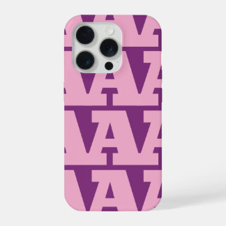 Coque iPhone 15 Pro Personnalisez votre lettre, motif de monogramme gr