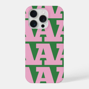 Coque iPhone 15 Pro Personnalisez Votre Lettre, Motif de Monogramme Gr