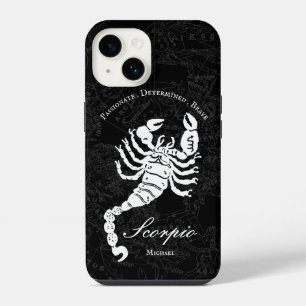 Coque Pour iPhone 14 Personnalité Scorpion Noir Astrologie Zodiaque Per