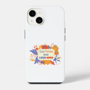 Coque Pour iPhone 14 Personne calme avec esprit bruyant bleu jaune
