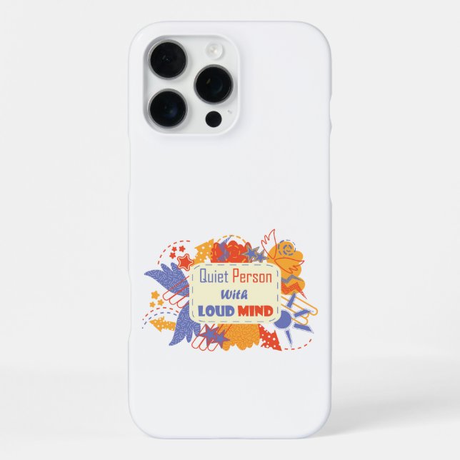 Coque iPhone Personne calme avec une pensée forte bleu jaune (Verso)