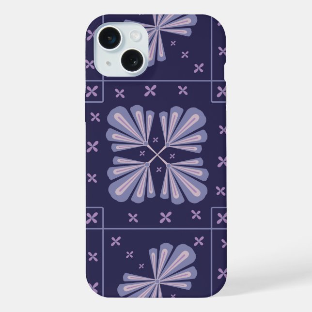 Coque iPhone Pétales de fleurs géométriques motif répétitif abs (Verso)