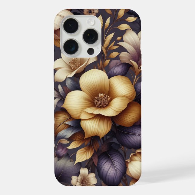Coque iPhone Pétales éclairées et brumes violettes (Verso)