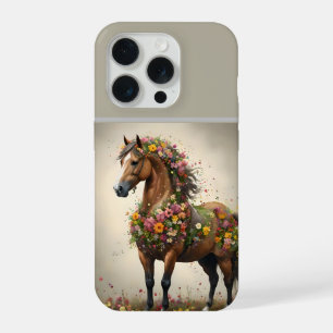Coque iPhone 15 Pro Pétales et sabots : jardin de fantasy de cheval br