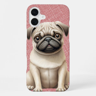 COQUE iPhone 16 PLUS PETIT CHIEN BOULEDOGUE NOIR ET FEU