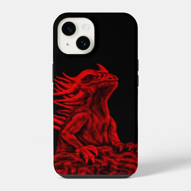 Coque iPhone Petit dragon rouge (Verso)