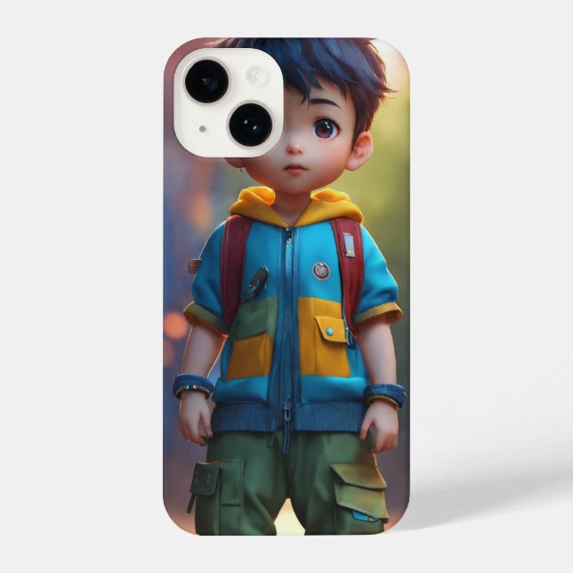 Coque iPhone petit garçon chibi mignon (Verso)