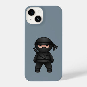 Coque Pour iPhone 14 Petit guerrier de Ninja sur Grey 2