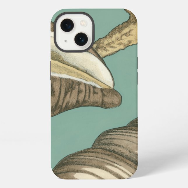 Coque iPhone Petit trio de Shell sur Teal (Verso)