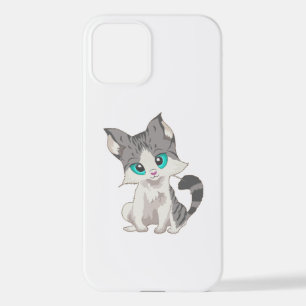 COQUE iPhone 12 PETITE CUISINE GRIS ET BEIGE AUX YEUX BLEUS