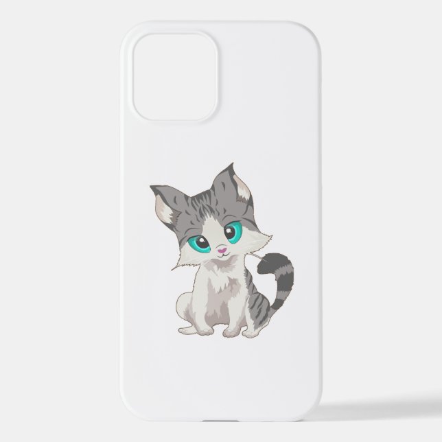 COQUE iPhone PETITE CUISINE GRIS ET BEIGE AUX YEUX BLEUS (Verso)