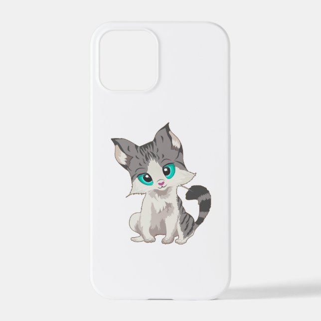 COQUE iPhone PETITE CUISINE GRIS ET BEIGE AUX YEUX BLEUS (Verso)