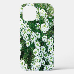 Coque iPhone 12 Petites fleurs blanches dans l'herbe de jour dans