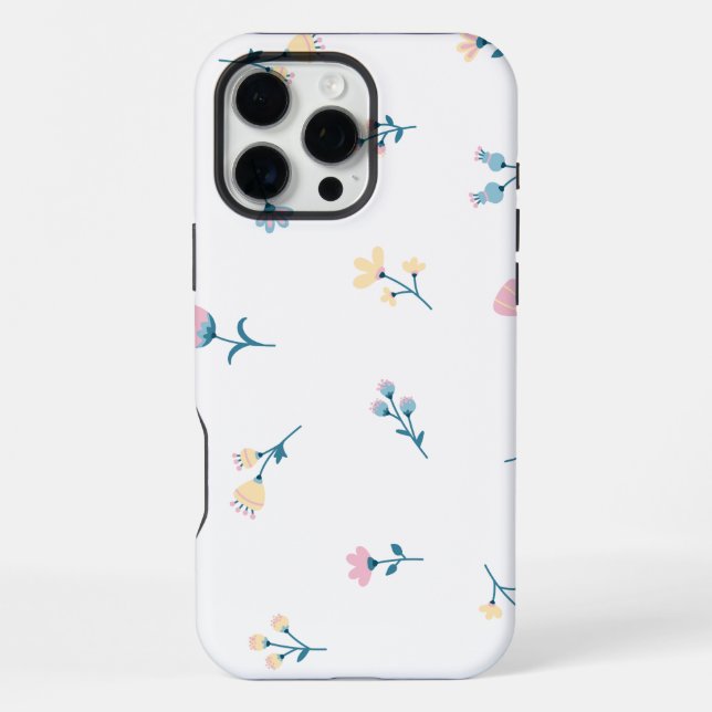 Coque iPhone Petites Fleurs Délicates aux Couleurs Pastel (Verso)
