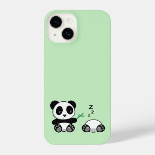 Coque Pour iPhone 14 Petites pandas mignonnes sur vert