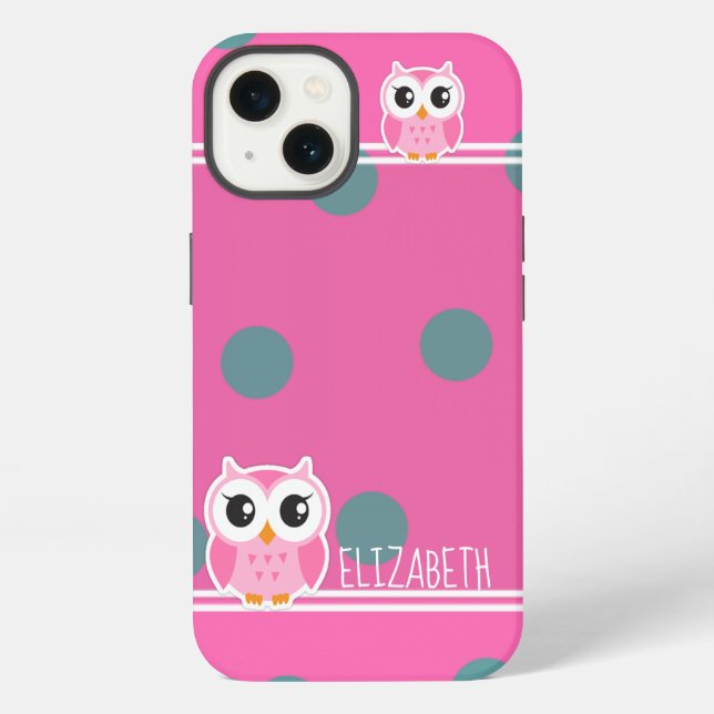 Coque iPhone Petits points de pois de chouette mignons (Verso)