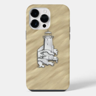 Coque Pour Pour iPhone 14 Pro Max Phare Chrome sur Sandy Beach Imprimer