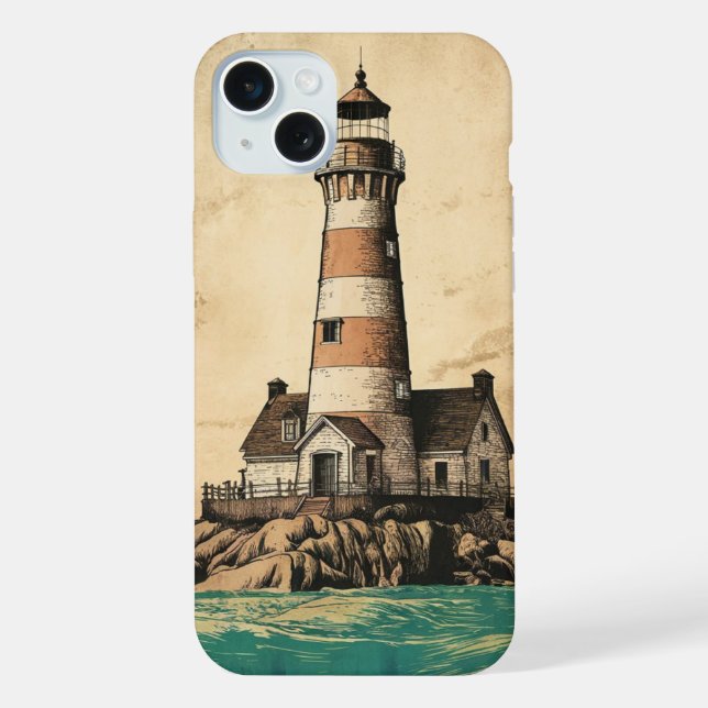 Coque iPhone Phare sur la côte (Verso)