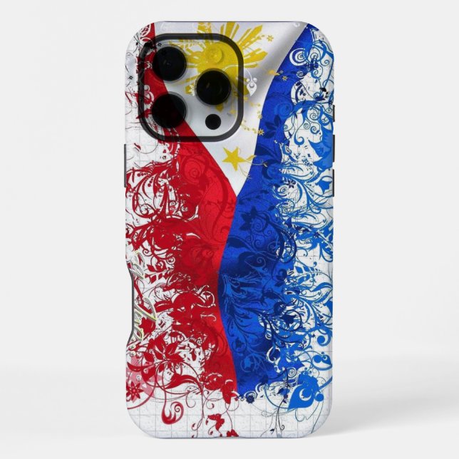 Coque iPhone "Philippine Flag Swirl - Edition artistique pour (Verso)