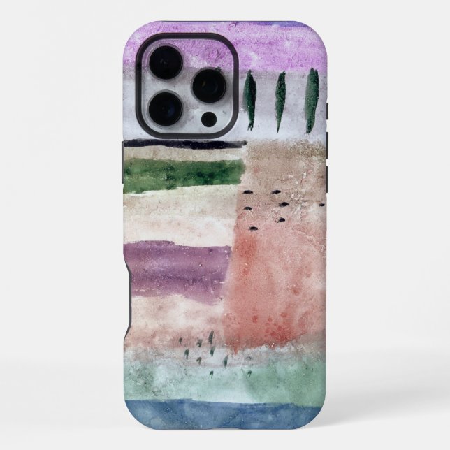 Coque iPhone PHONE CASE - Paysage avec peupliers"-Paul Klee Art (Verso)