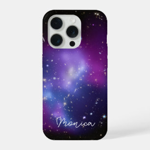 Coque iPhone 15 Pro Photo céleste personnalisé de la galaxie violette