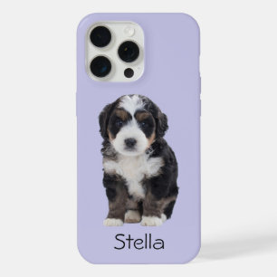 Coque iPhone 15 Pro Max Photo de chien personnalisée – Lilas moutonneux av