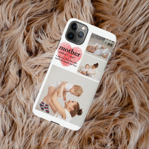 Coque iPhone 11Pro Max Photo de collage moderne et Red Heart Mother Venin