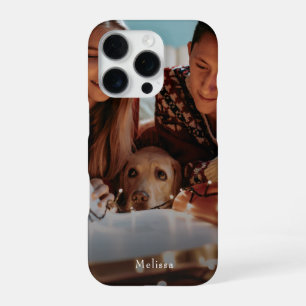 Coque iPhone 16 Pro Photo de famille personnalisée de Noël