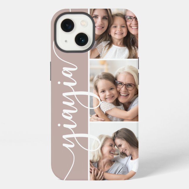 Coque iPhone Photo de grand-mère Yiayia Script (Verso)