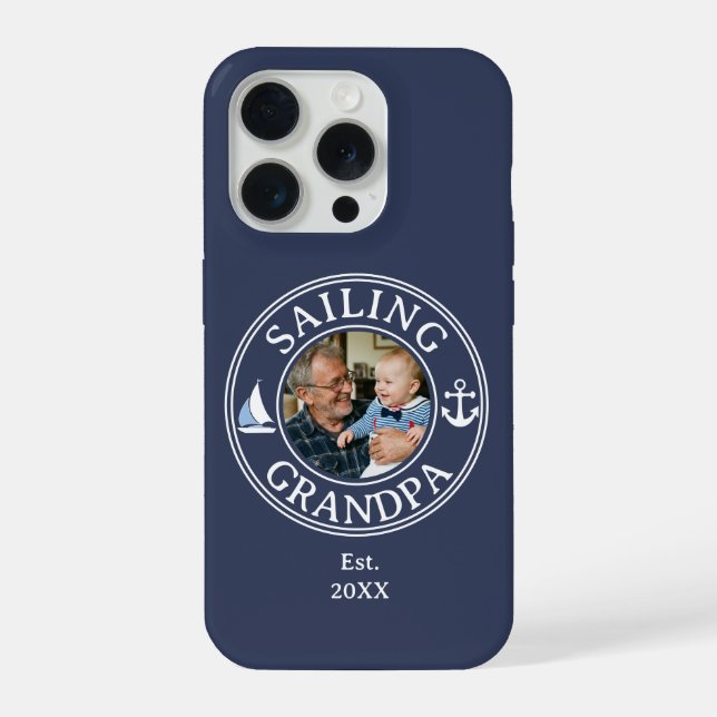 Coque iPhone Photo de l'année de création de Grand-père voile (Verso)