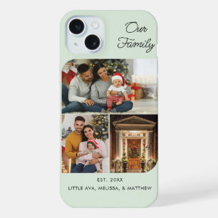 Coque iPhone 15 Plus Photo de Noël en famille personnalisé grand-mère