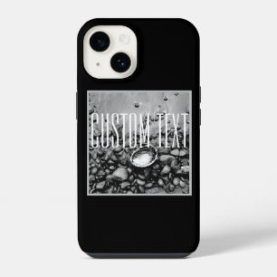 COQUE POUR iPhone 14 PHOTO DE PLAGE NOIR BLANC COQUILLAGE PIERRES SABLE