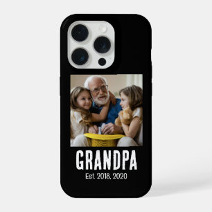 Coque iPhone 15 Pro Photo de texte grunge blanc Grand-père Et.